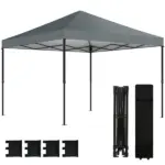 Outsunny 10 x 10 Ft Pop Up Canopy Tent with One Push Setup, Outdoor Portable Instant Canopy Shelter w/ Roller Bag, Dark Gray - Image 11