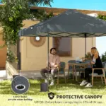 Outsunny 10 x 10 Ft Pop Up Canopy Tent with One Push Setup, Outdoor Portable Instant Canopy Shelter w/ Roller Bag, Dark Gray - Image 5