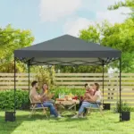 Outsunny 10 x 10 Ft Pop Up Canopy Tent with One Push Setup, Outdoor Portable Instant Canopy Shelter w/ Roller Bag, Dark Gray - Image 9
