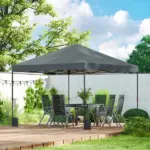 Outsunny 10 x 10 Ft Pop Up Canopy Tent with One Push Setup, Outdoor Portable Instant Canopy Shelter w/ Roller Bag, Dark Gray - Image 10