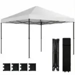 Outsunny 10 x 10 Ft Pop Up Canopy Tent with One Push Setup, Outdoor Portable Instant Canopy Shelter w/ Roller Bag, White - Image 11