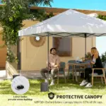 Outsunny 10 x 10 Ft Pop Up Canopy Tent with One Push Setup, Outdoor Portable Instant Canopy Shelter w/ Roller Bag, White - Image 5