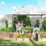 Outsunny 10 x 10 Ft Pop Up Canopy Tent with One Push Setup, Outdoor Portable Instant Canopy Shelter w/ Roller Bag, White - Image 7