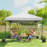 Outsunny 10 x 10 Ft Pop Up Canopy Tent with One Push Setup, Outdoor Portable Instant Canopy Shelter w/ Roller Bag, White - Image 9