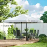 Outsunny 10 x 10 Ft Pop Up Canopy Tent with One Push Setup, Outdoor Portable Instant Canopy Shelter w/ Roller Bag, White - Image 10
