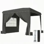 Outsunny 10 x 10 Ft Pop Up Canopy Tent with Sidewalls, UPF50+ Outdoor Portable Instant Canopy Shelter with Carry Bag, Black - Image 11