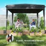 Outsunny 10 x 10 Ft Pop Up Canopy Tent with Sidewalls, UPF50+ Outdoor Portable Instant Canopy Shelter with Carry Bag, Black - Image 8