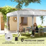 Outsunny 10 x 10 ft Pop Up Canopy Tent with Sidewalls, UPF50+ Outdoor Portable Instant Canopy Shelter with Carry Bag, White - Image 6