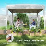 Outsunny 10 x 10 ft Pop Up Canopy Tent with Sidewalls, UPF50+ Outdoor Portable Instant Canopy Shelter with Carry Bag, White - Image 8
