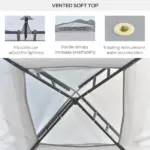 10' x 10' Gazebo Outdoor Canopy with Soft Top, Double Roof and Netting Walls, Steel Frame for Garden, Lawn, Backyard and Deck, Gray - Image 5