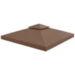 Outsunny 10' x 10' Gazebo Replacement Canopy 2 Tier Top UV Cover Pavilion Garden Patio Outdoor Coffee (TOP ONLY)