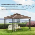 Outsunny 10' x 10' Gazebo Replacement Canopy 2 Tier Top UV Cover Pavilion Garden Patio Outdoor Coffee (TOP ONLY) - Image 3