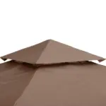 Outsunny 10' x 10' Gazebo Replacement Canopy 2 Tier Top UV Cover Pavilion Garden Patio Outdoor Coffee (TOP ONLY) - Image 8