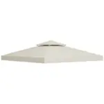 Outsunny 10' x 10' Gazebo Replacement Canopy 2 Tier Top UV Cover Pavilion Garden Patio Outdoor Cream White (TOP ONLY) - Image 11
