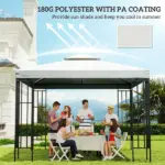 Outsunny 10' x 10' Gazebo Replacement Canopy 2 Tier Top UV Cover Pavilion Garden Patio Outdoor Cream White (TOP ONLY) - Image 6