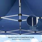 Outsunny 10' x 10' Heavy Duty Pop Up Canopy Tent with Sidewall, UPF50+ Instant Sun Shelter with Storage Pockets, Dark Blue - Image 4