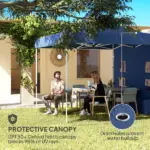 Outsunny 10' x 10' Heavy Duty Pop Up Canopy Tent with Sidewall, UPF50+ Instant Sun Shelter with Storage Pockets, Dark Blue - Image 5