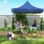 Outsunny 10' x 10' Heavy Duty Pop Up Canopy Tent with Sidewall, UPF50+ Instant Sun Shelter with Storage Pockets, Dark Blue - Image 8