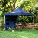 Outsunny 10' x 10' Heavy Duty Pop Up Canopy Tent with Sidewall, UPF50+ Instant Sun Shelter with Storage Pockets, Dark Blue - Image 9