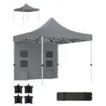 Outsunny 10 ft x 10 ft Heavy Duty Pop Up Canopy Tent with Sidewall, UPF50+ Instant Sun Shelter with Storage Pockets, Gray - Image 11