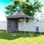 Outsunny 10 ft x 10 ft Heavy Duty Pop Up Canopy Tent with Sidewall, UPF50+ Instant Sun Shelter with Storage Pockets, Gray - Image 3
