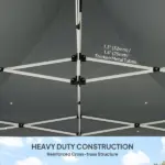 Outsunny 10 ft x 10 ft Heavy Duty Pop Up Canopy Tent with Sidewall, UPF50+ Instant Sun Shelter with Storage Pockets, Gray - Image 4