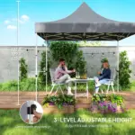 Outsunny 10 ft x 10 ft Heavy Duty Pop Up Canopy Tent with Sidewall, UPF50+ Instant Sun Shelter with Storage Pockets, Gray - Image 8
