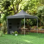 Outsunny 10 ft x 10 ft Heavy Duty Pop Up Canopy Tent with Sidewall, UPF50+ Instant Sun Shelter with Storage Pockets, Gray - Image 9