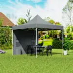Outsunny 10 ft x 10 ft Heavy Duty Pop Up Canopy Tent with Sidewall, UPF50+ Instant Sun Shelter with Storage Pockets, Gray - Image 10