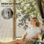 10' x 10' Outdoor Patio Gazebo, Soft Top Gazebo Canopy Shelter with Curtains, Netting, Steel Frame, Hook, Khaki - Image 6