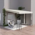 10' x 10' Outdoor Pergola Canopy, Metal Patio Canopy with Drainage Holes for Backyard, Garden, Cream White - Image 2