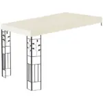 10' x 10' Outdoor Pergola Canopy, Metal Patio Canopy with Drainage Holes for Backyard, Garden, Cream White - Image 11