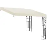 10' x 10' Outdoor Pergola Canopy, Metal Patio Canopy with Drainage Holes for Backyard, Garden, Cream White