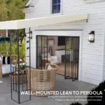 10' x 10' Outdoor Pergola Canopy, Metal Patio Canopy with Drainage Holes for Backyard, Garden, Cream White - Image 6