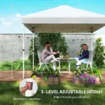 10' x 10' Pop Up Canopy Tent with 2 Half Sidewalls, UV50+ Instant Sun Shelter with Wheeled Carry Bag, White - Image 6