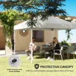 10' x 10' Pop Up Canopy Tent with 2 Half Sidewalls, UV50+ Instant Sun Shelter with Wheeled Carry Bag, White - Image 7