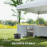 10' x 10' Pop Up Canopy Tent with 2 Half Sidewalls, UV50+ Instant Sun Shelter with Wheeled Carry Bag, White - Image 8