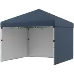 Outsunny 10' x 10' Pop Up Canopy with Sidewalls, Weight Bags and Carry Bag, Height Adjustable Tent for Parties, Navy - Image 11