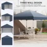 Outsunny 10' x 10' Pop Up Canopy with Sidewalls, Weight Bags and Carry Bag, Height Adjustable Tent for Parties, Navy - Image 4