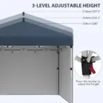 Outsunny 10' x 10' Pop Up Canopy with Sidewalls, Weight Bags and Carry Bag, Height Adjustable Tent for Parties, Navy - Image 6