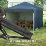 Outsunny 10' x 10' Pop Up Canopy with Sidewalls, Weight Bags and Carry Bag, Height Adjustable Tent for Parties, Navy - Image 8
