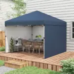 Outsunny 10' x 10' Pop Up Canopy with Sidewalls, Weight Bags and Carry Bag, Height Adjustable Tent for Parties, Navy - Image 10