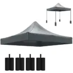 Outsunny 10' x 10' Replacement Canopy Top for Pop Up Canopy Tent with 4 Sand Bags, UPF50+ Protection, Dark Gray - Image 11