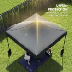 Outsunny 10' x 10' Replacement Canopy Top for Pop Up Canopy Tent with 4 Sand Bags, UPF50+ Protection, Dark Gray - Image 4