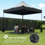 Outsunny 10' x 10' Replacement Canopy Top for Pop Up Canopy Tent with 4 Sand Bags, UPF50+ Protection, Dark Gray - Image 6