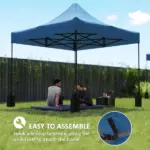 Outsunny 10 ft x 10 ft Replacement Canopy Top for Pop Up Canopy Tent with 4 Sand Bags, UPF50+ Protection, Navy Blue - Image 6