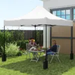 Outsunny 10' x 10' Replacement Canopy Top for Pop Up Canopy Tent with 4 Sand Bags, UPF50+ Protection, White - Image 2