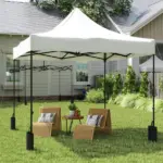 Outsunny 10' x 10' Replacement Canopy Top for Pop Up Canopy Tent with 4 Sand Bags, UPF50+ Protection, White - Image 10