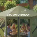 Outsunny 10 x 11 ft Pop Up Gazebo Screen Tent, Portable Instant Camping Canopy Screen House with Nettings, Carry Bag, Dark Green - Image 7