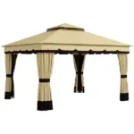 10' x 12' Double Roof Patio Gazebo Canopy, Outdoor Gazebo Shelter with Netting and Curtains, for Garden, Lawn and Deck - Image 11